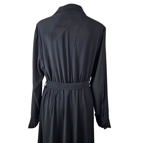 Grace Karin Womens Black Long Sleeve Wrap Midi Dress Size 2XL Church Elegant - Picture 8 of 12